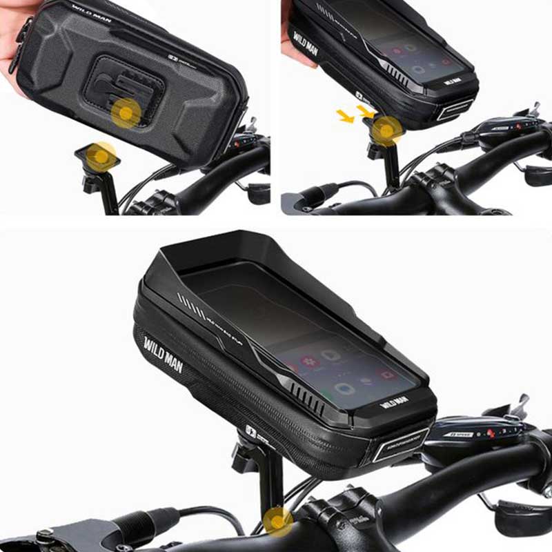 Wildman XT3X Waterproof Bicycle Holder Βάση Στήριξης Smartphone Ποδηλάτου (0.6L) black