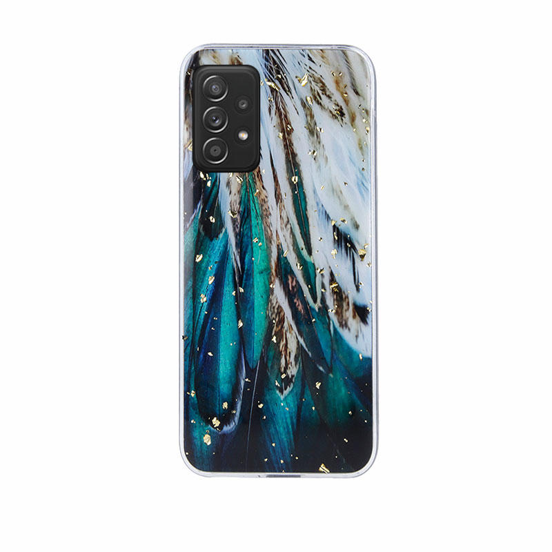 Gold Glam Back Cover Case (Samsung Galaxy A53 5G) feathers