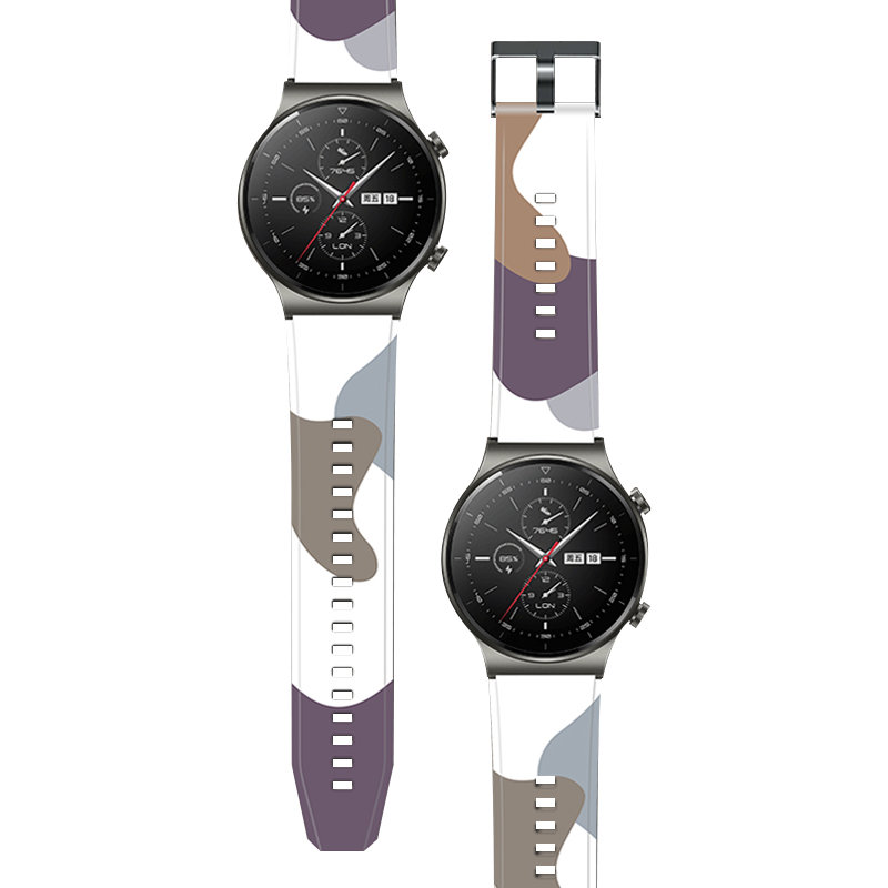 Silicone Band Moro Λουράκι Σιλικόνης (Huawei Watch GT2 Pro) camo-purple (10)