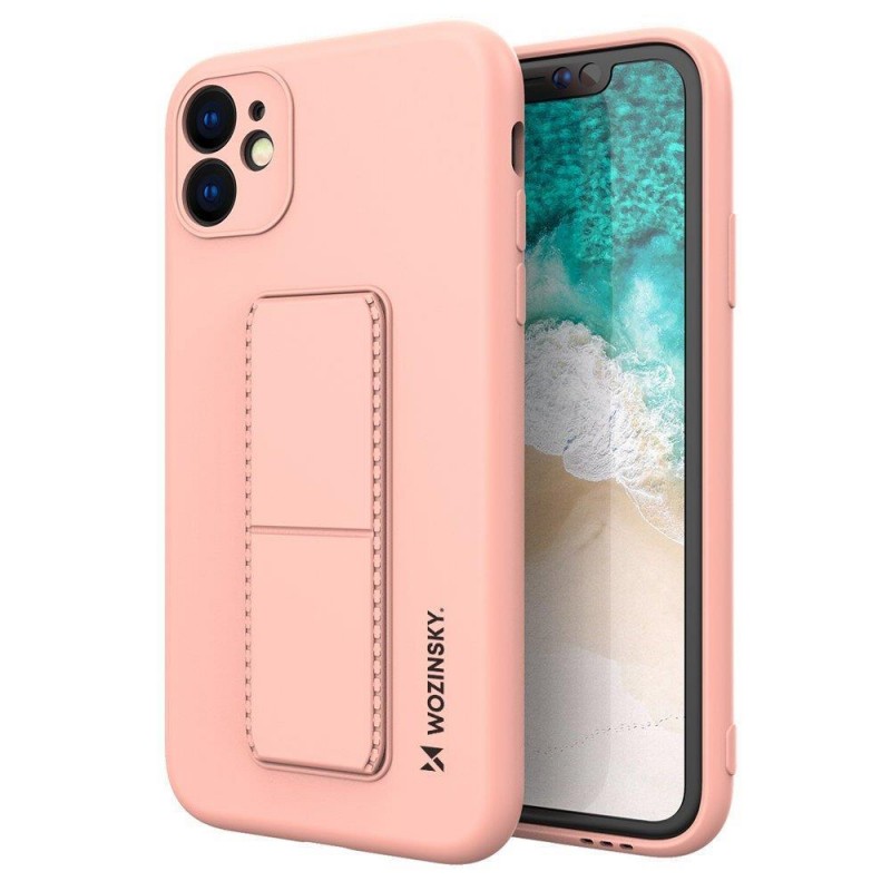 Wozinsky Kickstand Flexible Back Cover Case (iPhone 12) pink