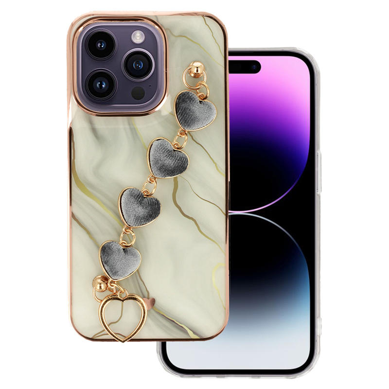 Lux Chain Series Back Cover Case (iPhone 15 Plus / 14 Plus) design 1 white