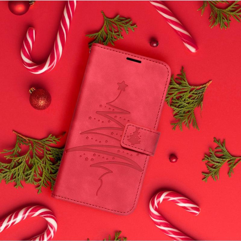 Christmas Mezzo Book Cover (Xiaomi Redmi Note 10 / 10S) tree-red