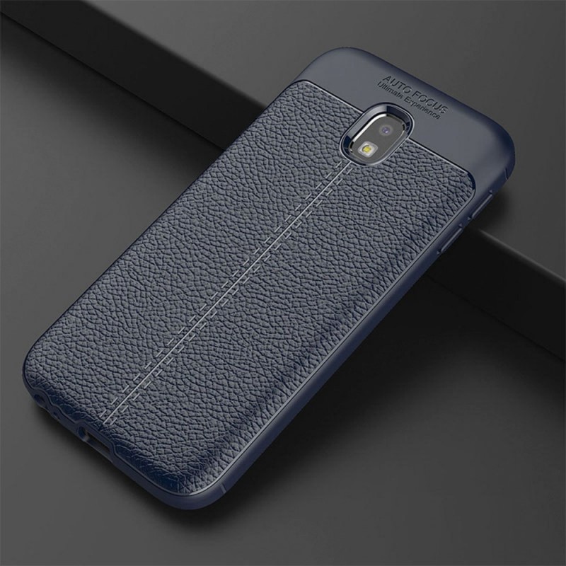 Litchi Pattern Leather Case Back Cover (Samsung Galaxy J3 2017) blue