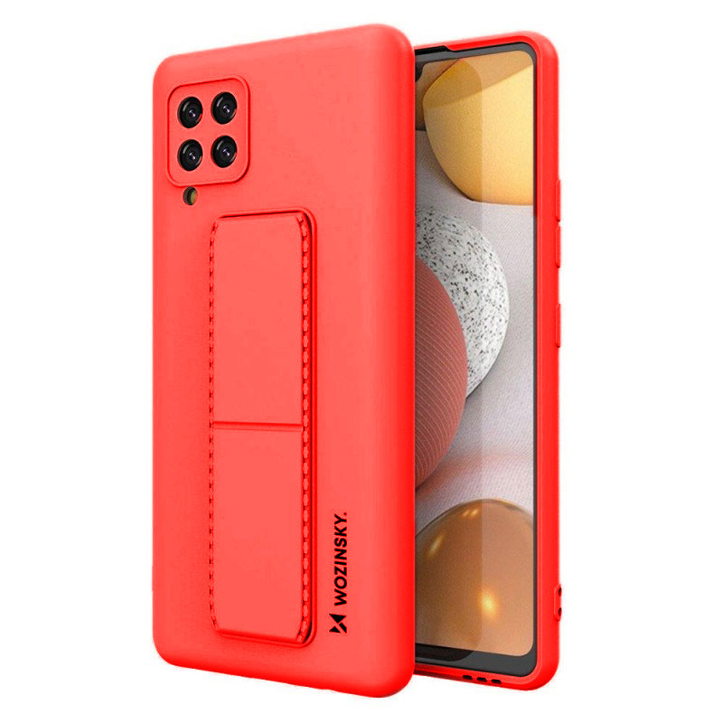 Wozinsky Kickstand Flexible Back Cover Case (Samsung Galaxy A12) red