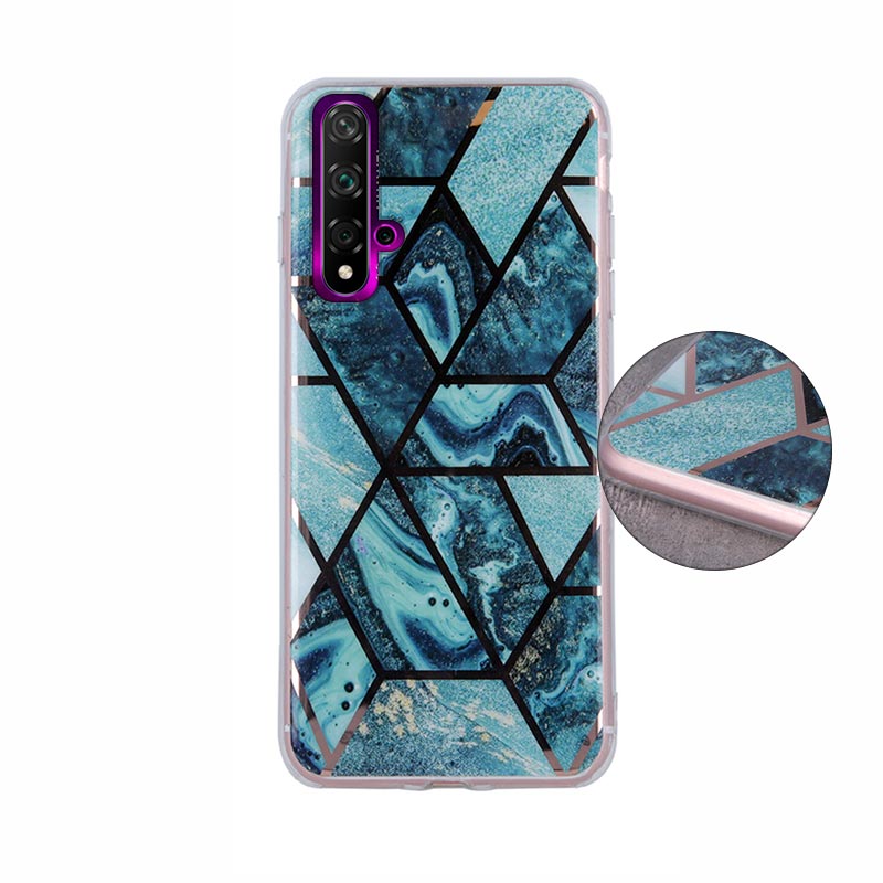 Geometric Marmur Case Back Cover (Huawei P Smart 2019 / Honor 10 lite) dark-blue