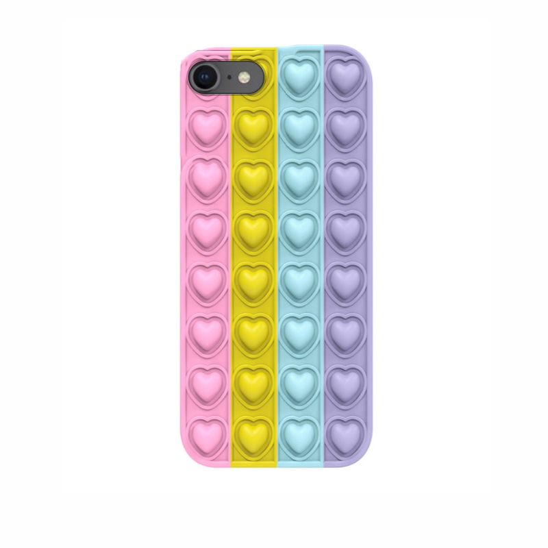 Bubble Pop It Back Case (iPhone SE 2 / 8 / 7) pink-yellow-sky-purple 3