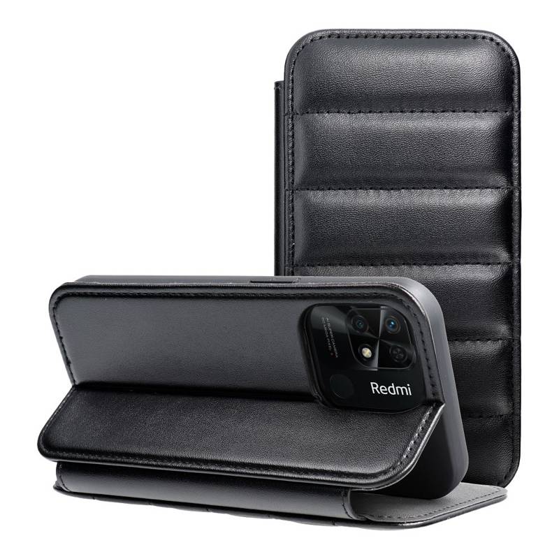 Puffer Book Leather Case (Xiaomi Redmi 10C) black