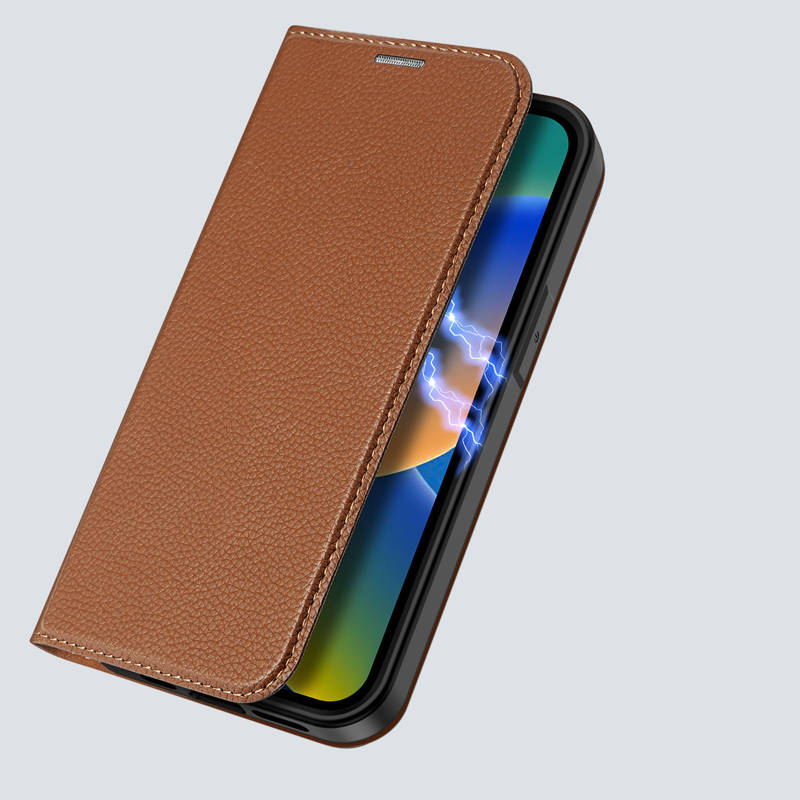 Dux Ducis Skin X2 Book Cover (iPhone 14 Pro) brown