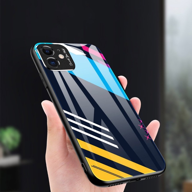 Colored Tempered Glass Case With Camera Cover (Xiaomi Redmi Note 9S / 9 Pro) mix colors pattern 2