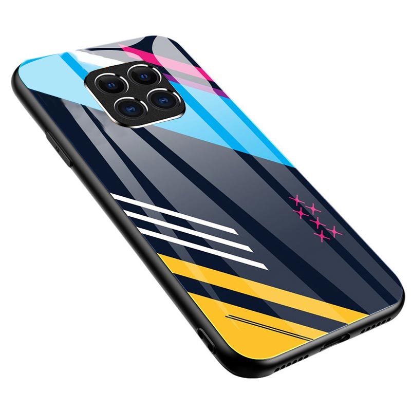Colored Tempered Glass Case With Camera Cover (Xiaomi Redmi Note 9S / 9 Pro) mix colors pattern 2