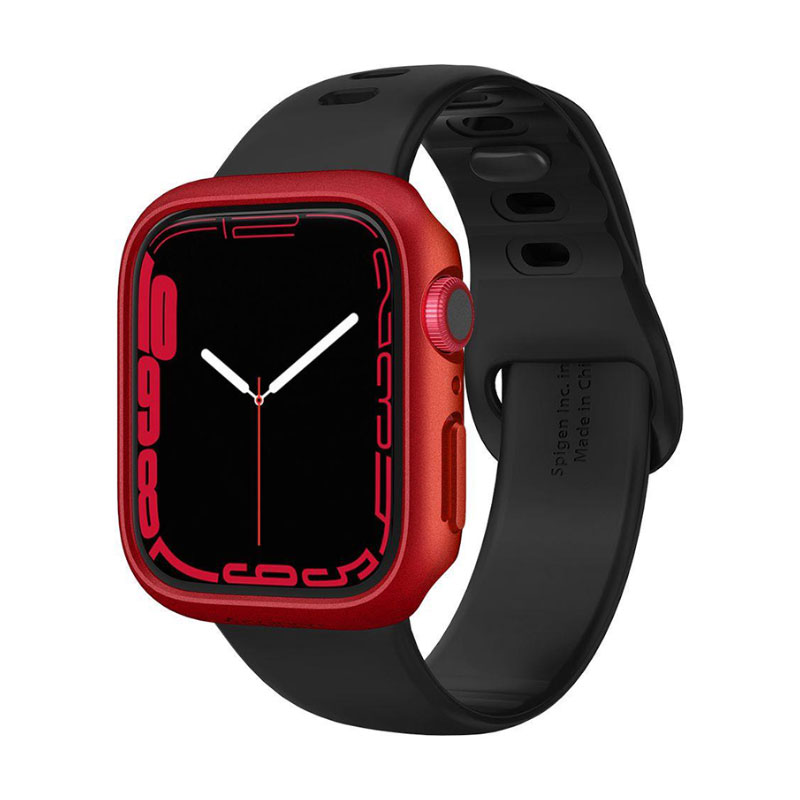 Spigen® Thin Fit™ ACS04177 Bezel Case (Apple Watch 7) (45mm) red