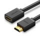 Ugreen HDMI (female) - HDMI (male) Extension Cable 4K 10,2 Gbps 0,5 m (black)