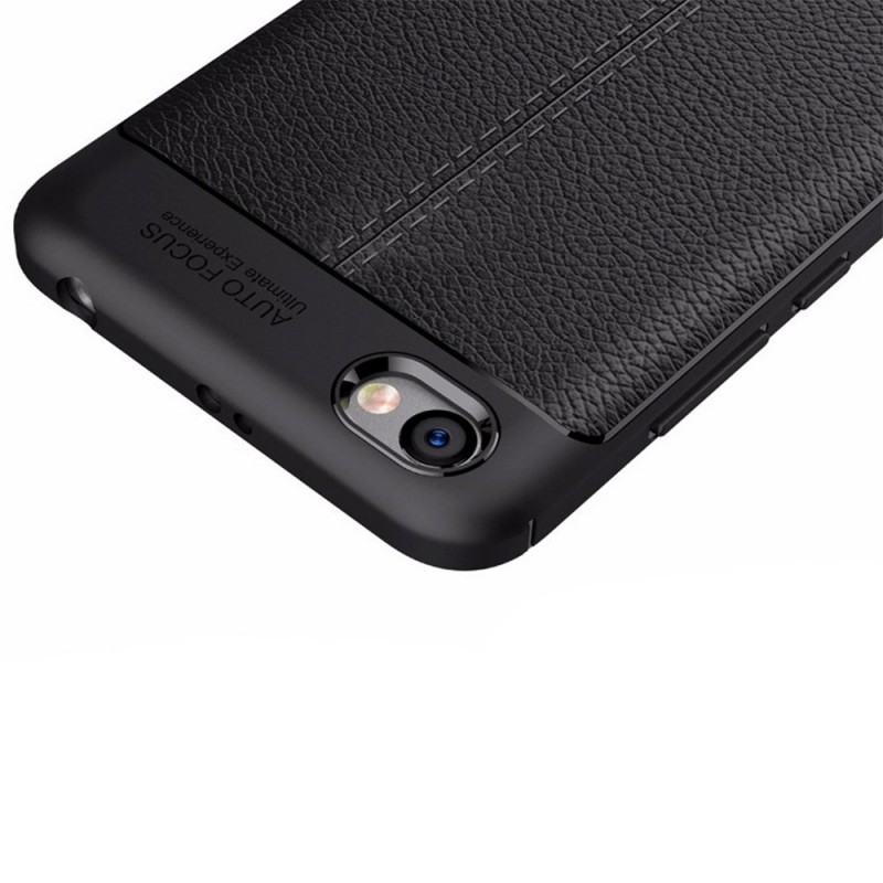 Litchi Pattern Leather Case Back Cover (Xiaomi Redmi 5A) black