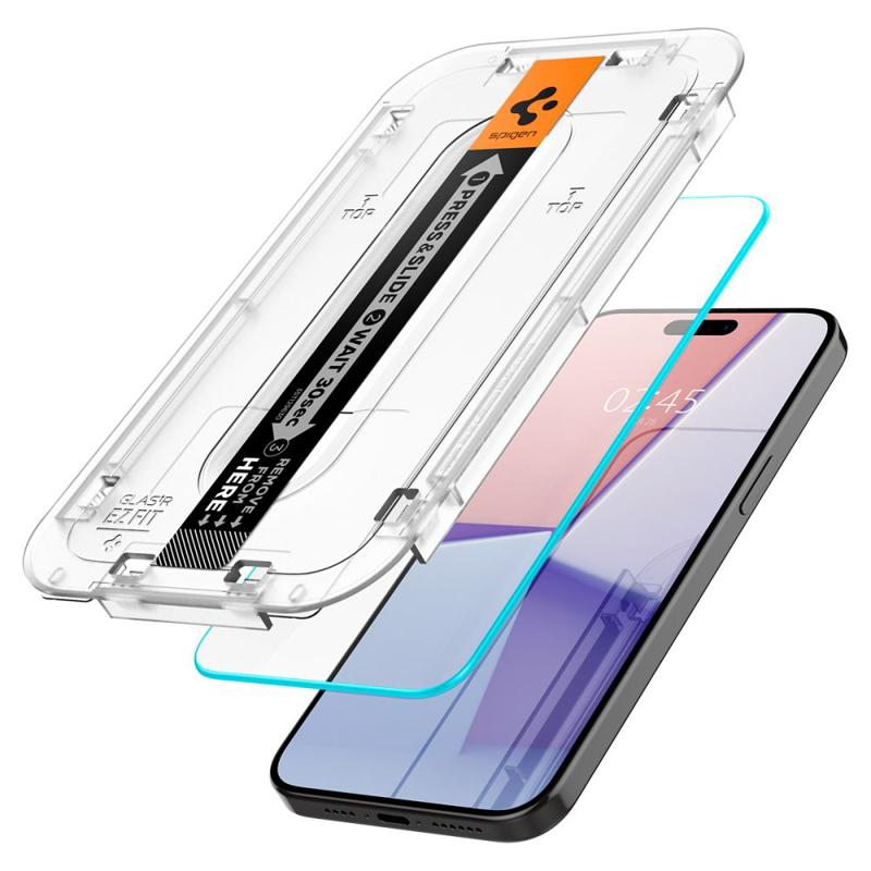 Spigen® GLAS.tR™ Ez Fit Tempered Glass (iPhone 15 Pro Max) clear