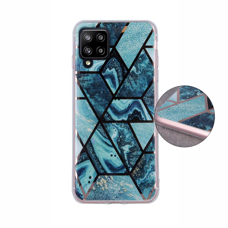 Geometric Marmur Case Back Cover (Samsung Galaxy A42 5G) dark-blue