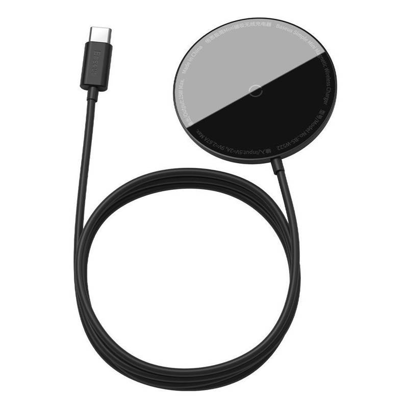 Baseus Simple Mini Ασύρματος Φορτιστής MagSafe 15W (WXJK-F01) black