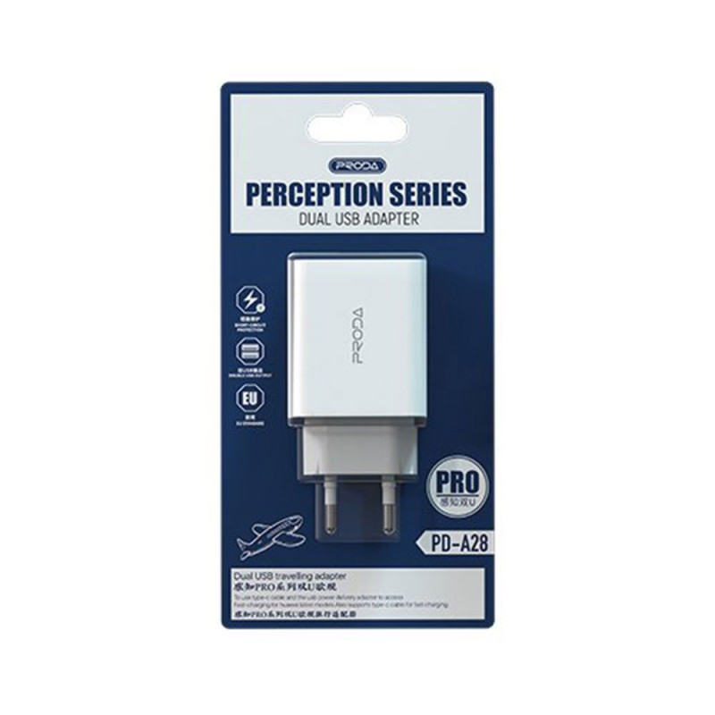 Proda Wall Charger Dual (PD-A28) white