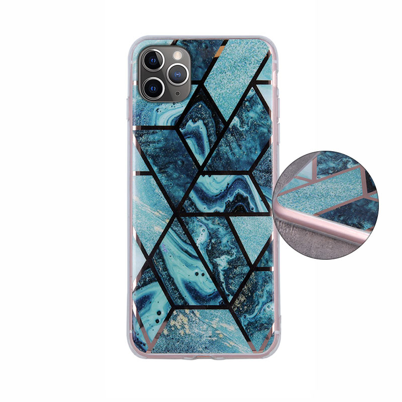 Geometric Marmur Case Back Cover (iPhone 12 / 12 Pro) dark-blue