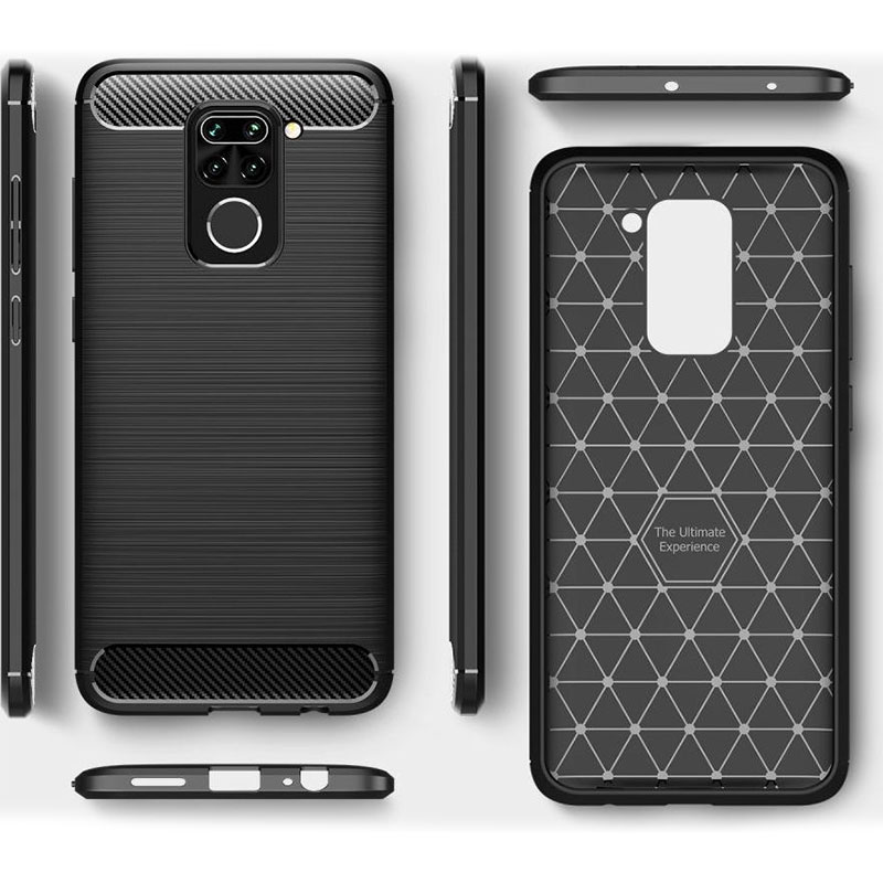 Carbon Case Back Cover (Xiaomi Redmi Note 9) black