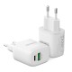 Duzzona T2 Wall Charger 30W USB + Type-C PD QC3.0 (white)