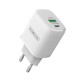 Duzzona T2 Wall Charger 30W USB + Type-C PD QC3.0 (white)
