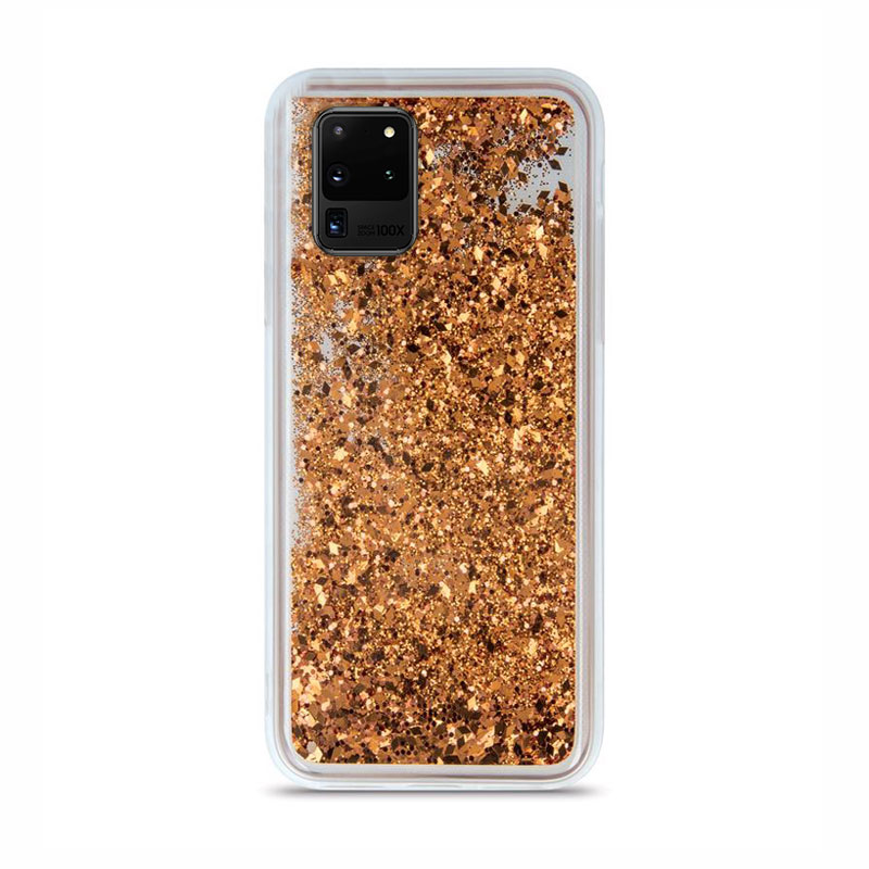 Liquid Crystal Glitter Armor Back Cover (Samsung Galaxy S20 Ultra) gold