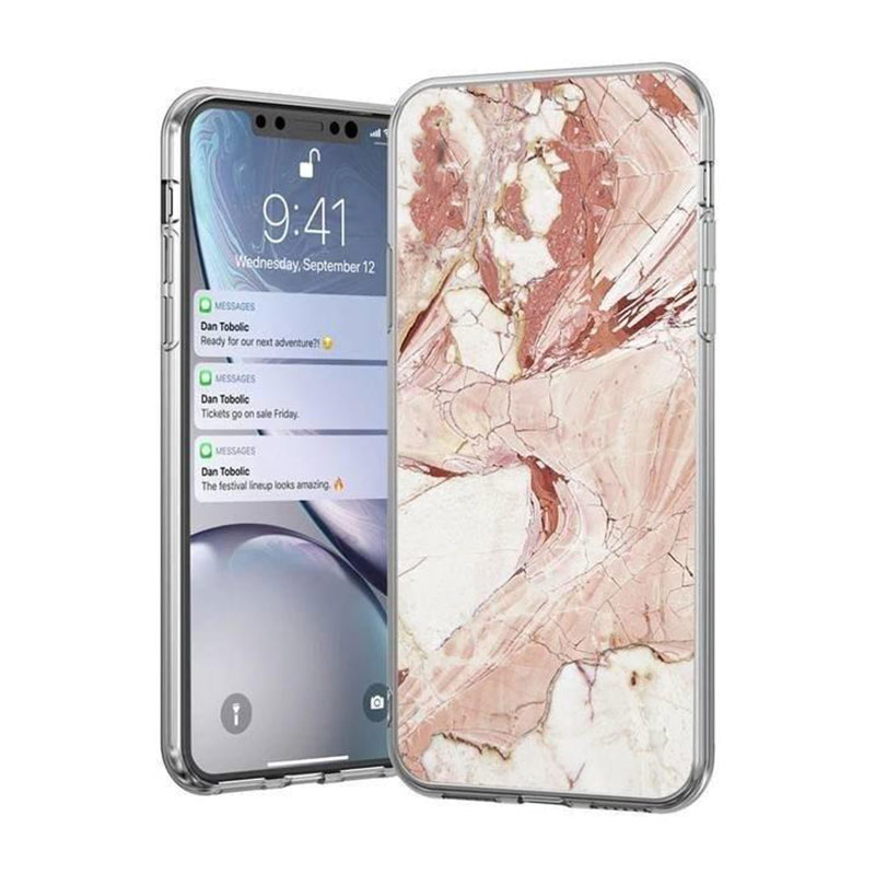 Wozinsky Marble Case Back Cover (iPhone 11) pink