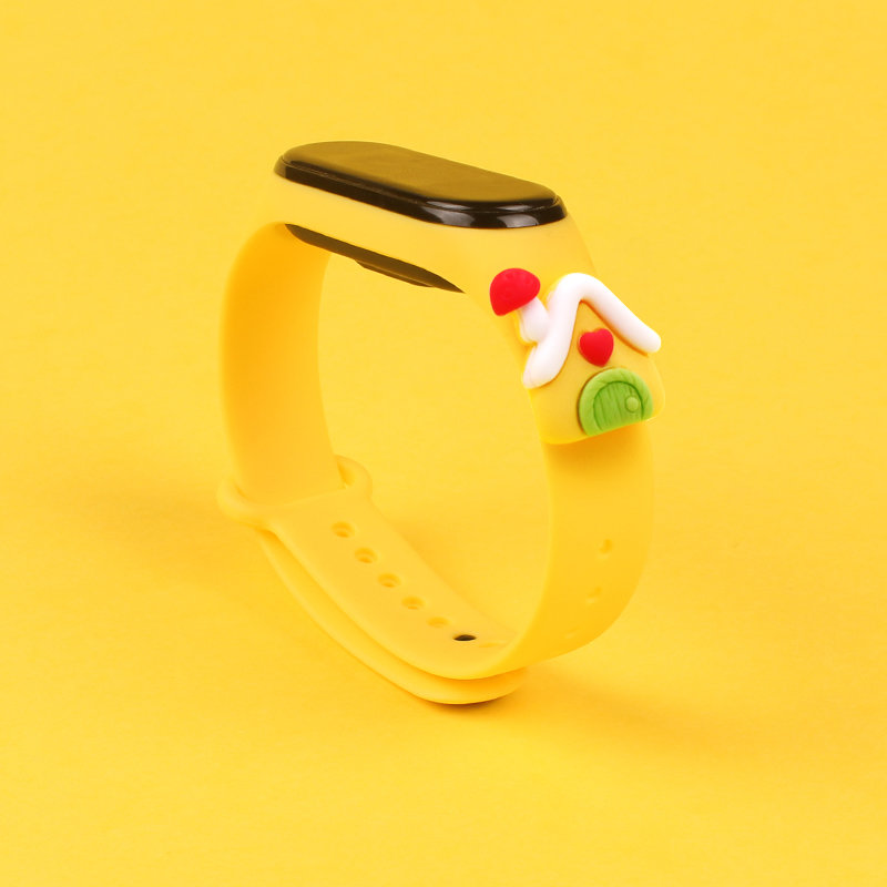 Christmas Strap Λουράκι Σιλικόνης (Xiaomi Mi Band 4 / 3) yellow-lodge