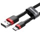 Baseus Cafule Data Cable Braided Type-C QC3.0 2M (CATKLF-C91) black-red