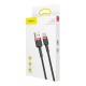Baseus Cafule Data Cable Braided Type-C QC3.0 2M (CATKLF-C91) black-red