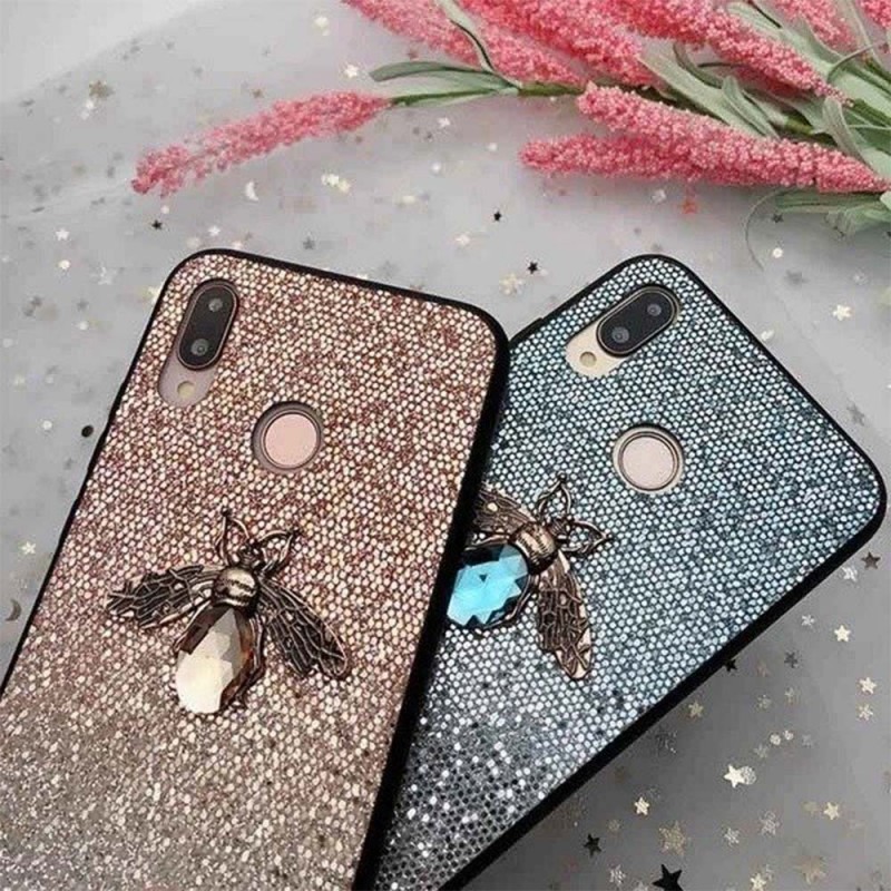 3D Diamond Bee Glitter Case (Huawei Mate 20 Lite) blue