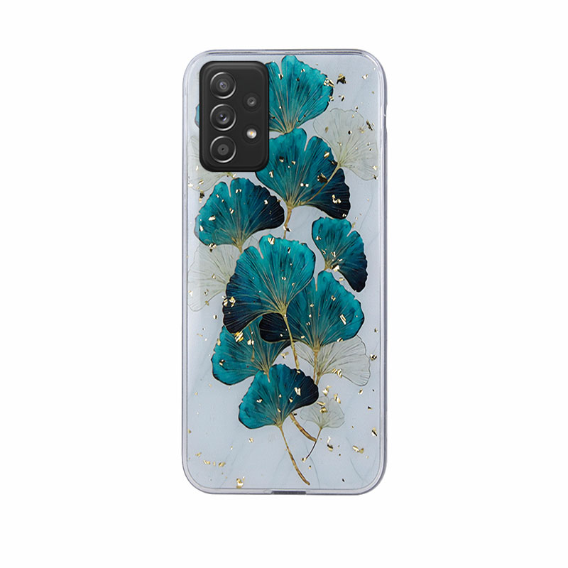 Gold Glam Back Cover Case (Samsung Galaxy A52 / A52s) leaves