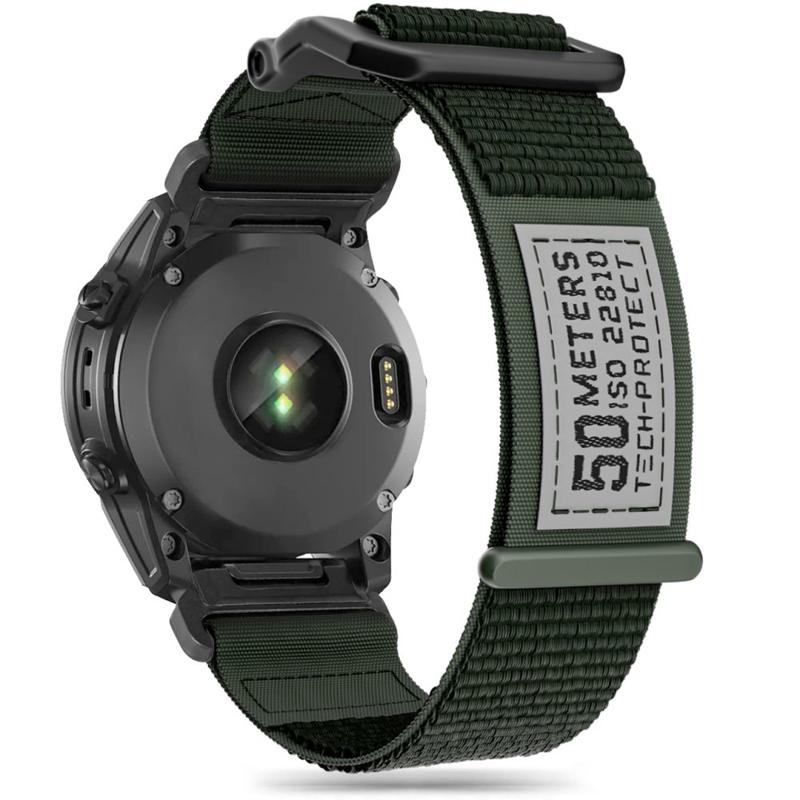 Tech-Protect Scout Nylon Λουράκι (Garmin Fenix 5 / 6 / 6 Pro / 7) military green