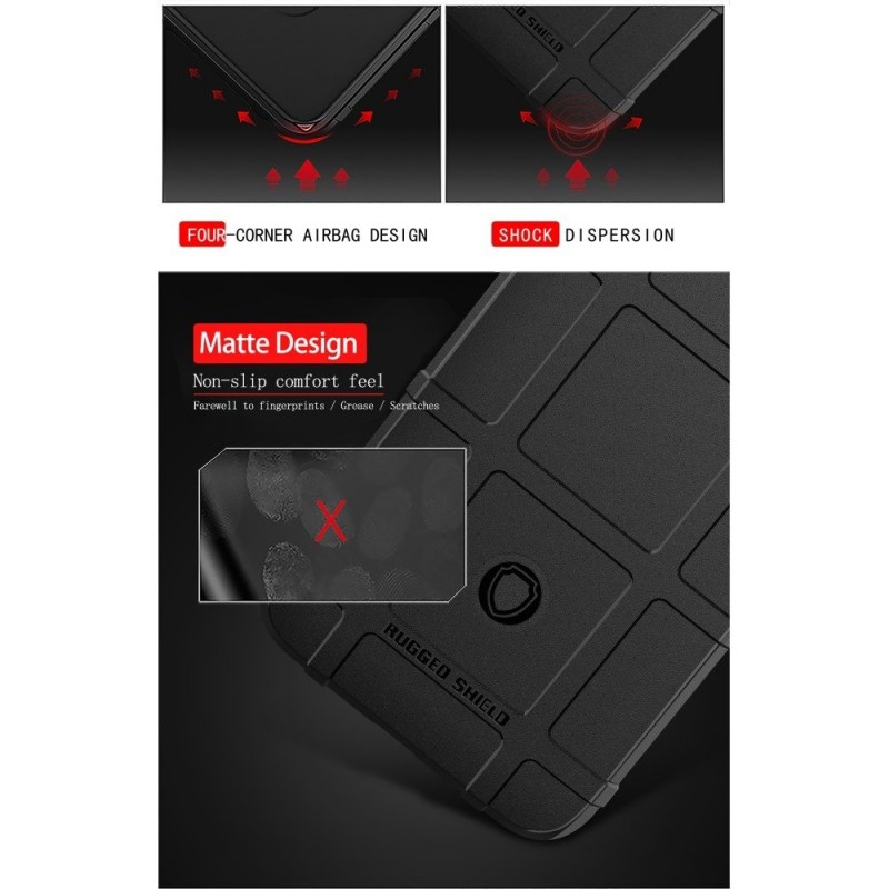 Anti-shock Square Armor Case Rugged Cover (Samsung Galaxy A70) black