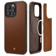 Spigen® Cyrill Kajuk MagFit Case Leather Case (iPhone 15 Pro Max) saddle) brown