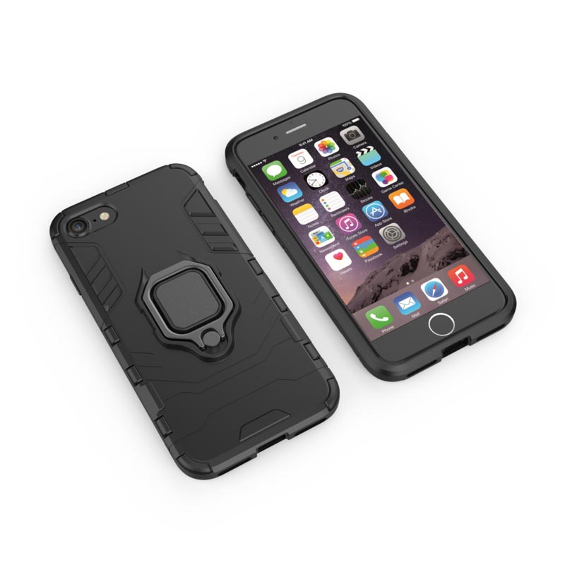 Finger Ring Rugged Case Back Cover (iPhone SE 2 / 8 / 7) black