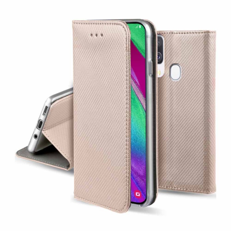 Smart Magnet Book Cover (Samsung Galaxy A40) gold