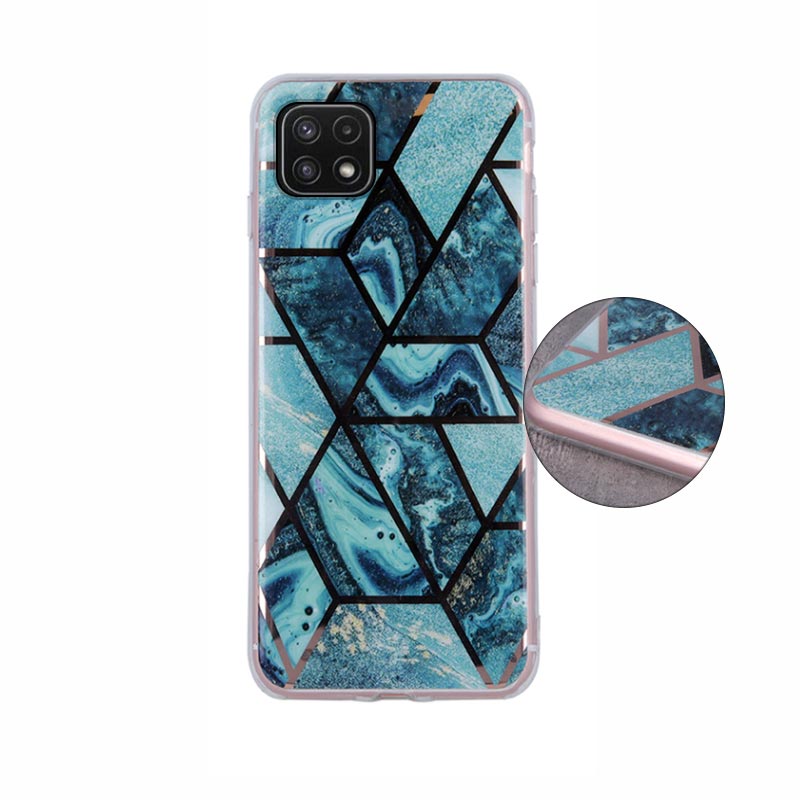 Geometric Marmur Case Back Cover (Samsung Galaxy A22 5G) dark-blue