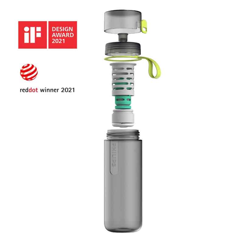 Philips GoZero Πλαστικό Παγούρι με Φίλτρο Νερού 590ml AWP2722GRR (gray)