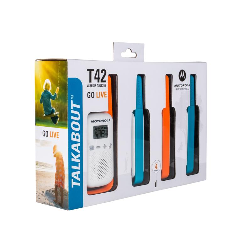 Motorola Talkabout T42 Ασύρματο Walkie Talkie PMR Σετ 4τμχ (Blue,Orange)