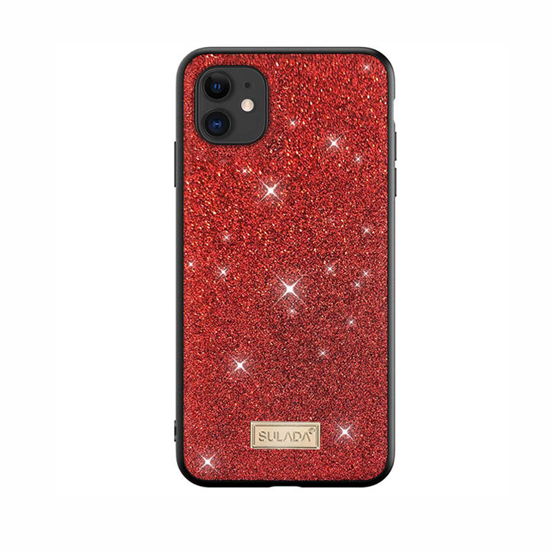 Sulada Dazzling Glitter Case Back Cover (iPhone 12 Mini) red