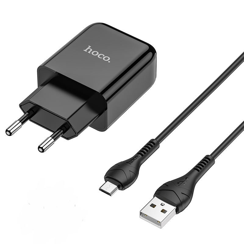 Hoco Wall Charger N2 Vigour 2A with Micro Usb Cable (black)