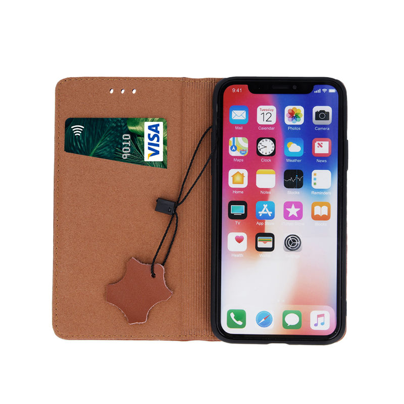 Smart Pro Genuine Leather Book Cover (iPhone 13) brown