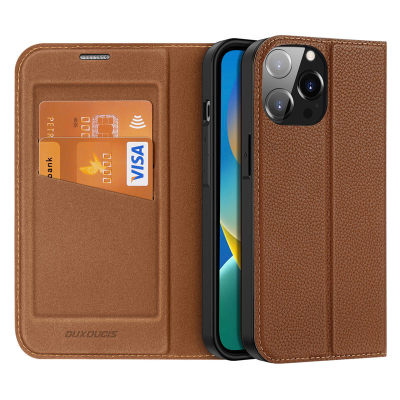 Dux Ducis Skin X2 Book Cover (iPhone 14 Pro Max) brown