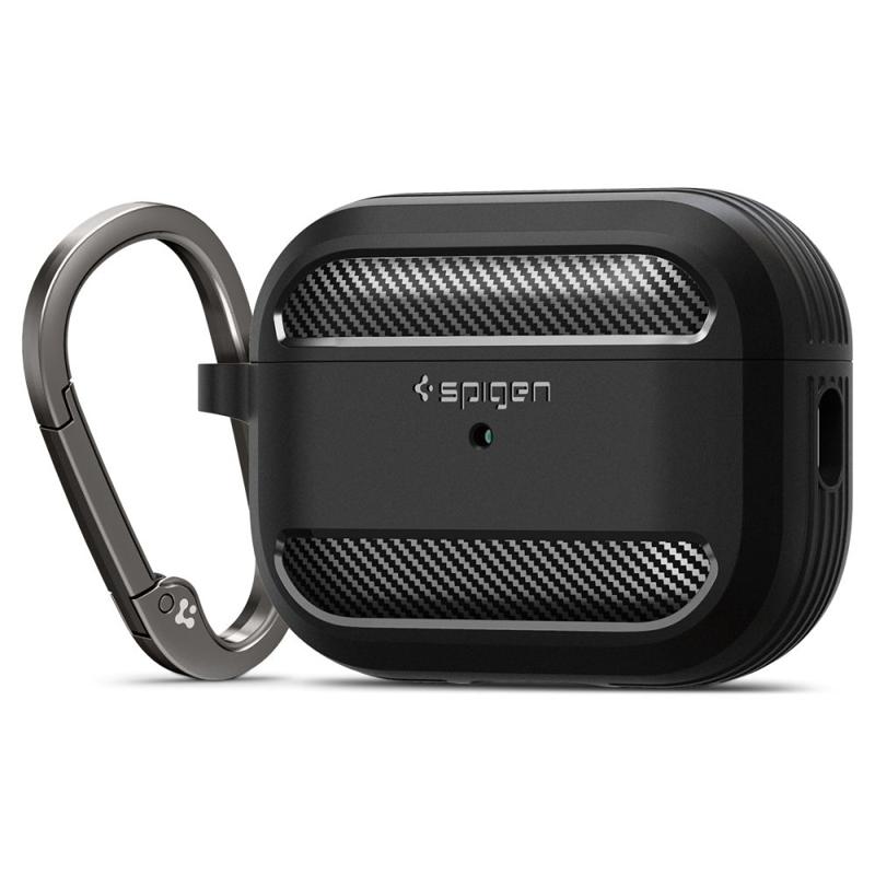 Spigen® Rugged Armor™ Hook Case (Apple AirPods Pro 1 / 2) matte black