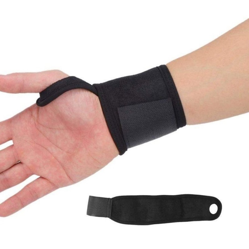 Νάρθηκας Περικάρπιου Velcro με Αντίχειρα & Δέσιμο (Αριστερός Καρπός) black