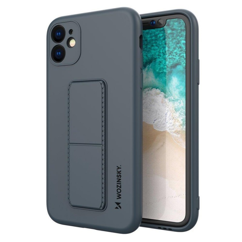 Wozinsky Kickstand Flexible Back Cover Case (iPhone 12) navy-blue
