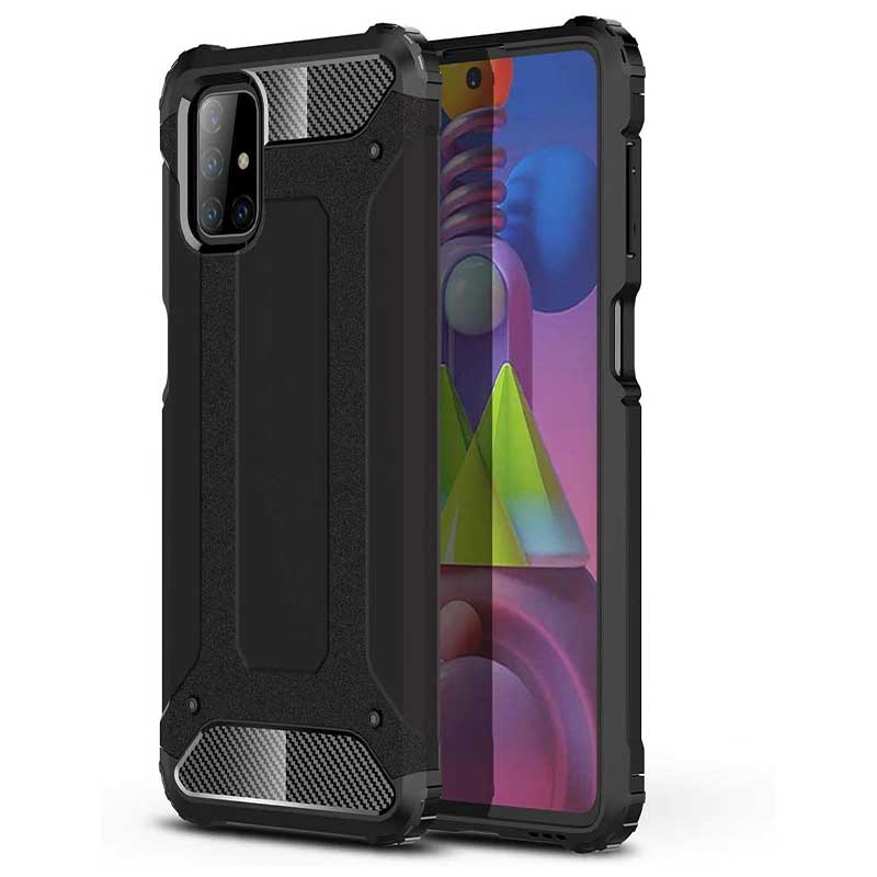 Hybrid Armor Case Rugged Cover (Samsung Galaxy M51) black
