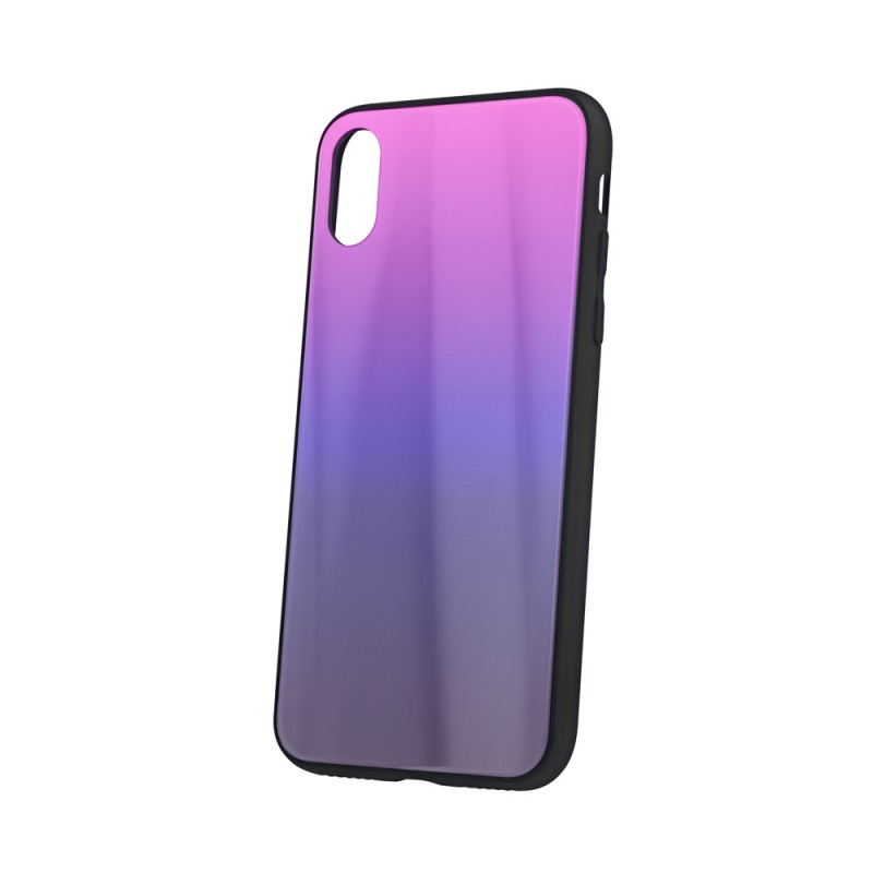 Aurora Glass Case Back Cover (Samsung Galaxy A10) pink-black
