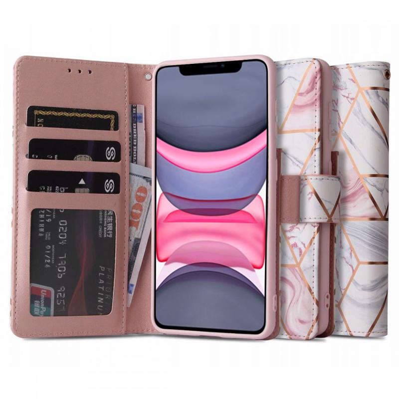 Tech-Protect Wallet Stand Book Case (iPhone 11) marble
